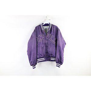 Vintage 80s Swingster Mens Medium Evansville University Satin Bomber Jacket USA